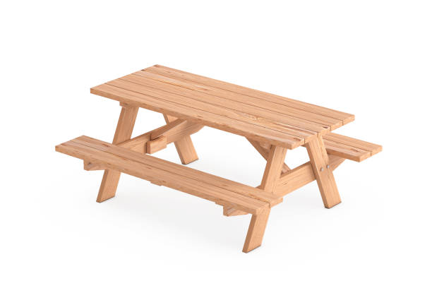 istock Wooden Picnic Table with Benches. 3d Rendering 1476200890
