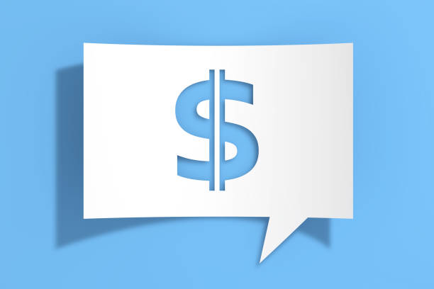 istock Dollar Sign Icon on Cutout White Paper Speech Bubble. 3d Rendering 1476200955