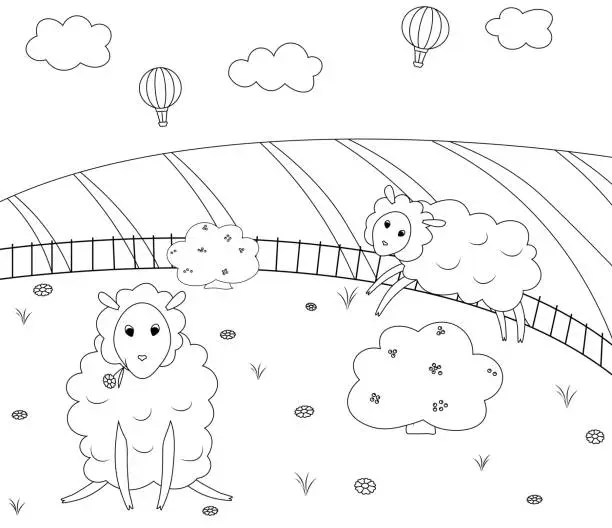 Vector illustration of sheep2