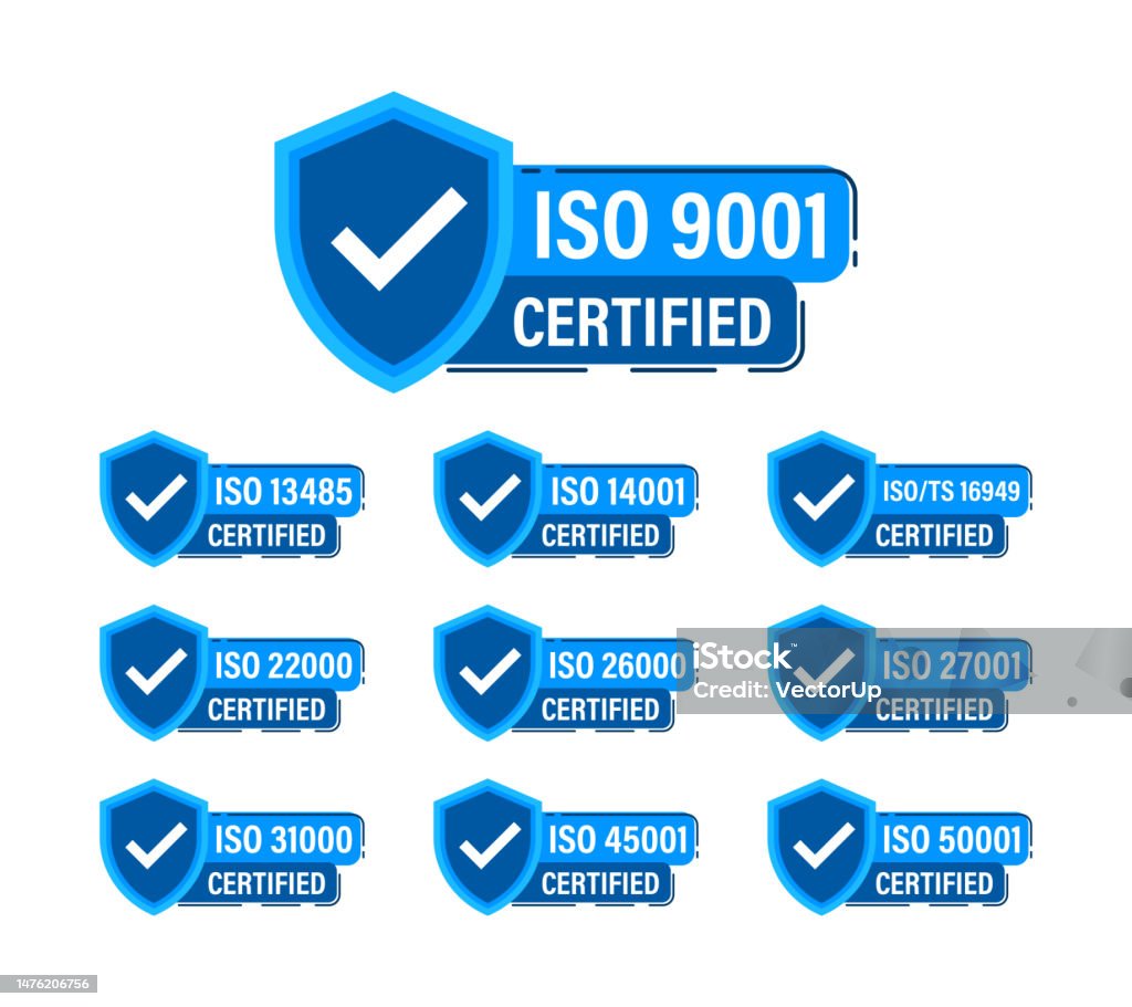Iso Certification Set Iso Certified Set Stamp And Labels Quality Management System Certified ...