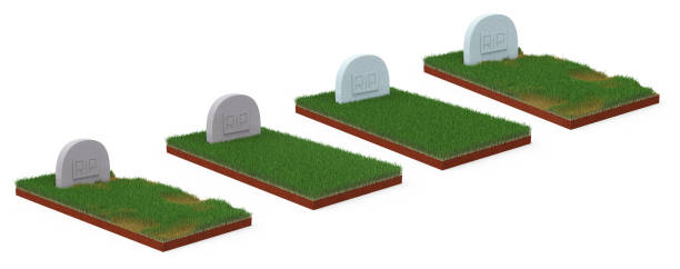 istock Different graves isolated on background. Templet. Design element for Halloween. 3D illustration. 1476209750
