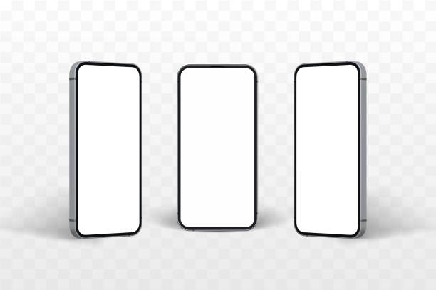 stockillustraties, clipart, cartoons en iconen met realistic phone template isometric similar to iphone mockup - iphone mockup