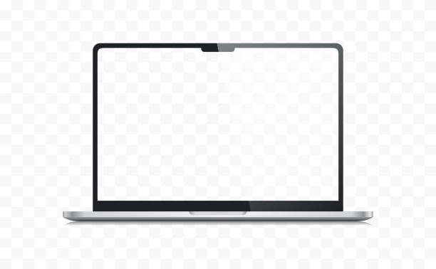 bildbanksillustrationer, clip art samt tecknat material och ikoner med realistic laptop notebook mockup with transparent screen vector template similar to macbook - laptop