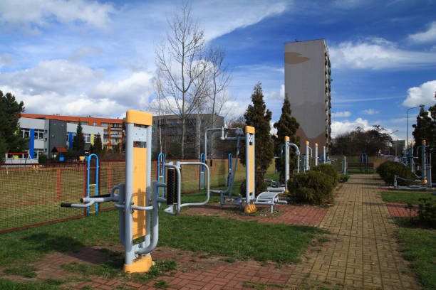 istock Outdoor exercise equipment outdoor gym 1476229768