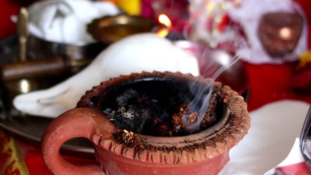 Burning Censer in Hindu Temple