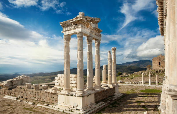 pergamon, starożytne greckie miasto. - architecture anatolia ancient civilization ancient greece zdjęcia i obrazy z banku zdjęć