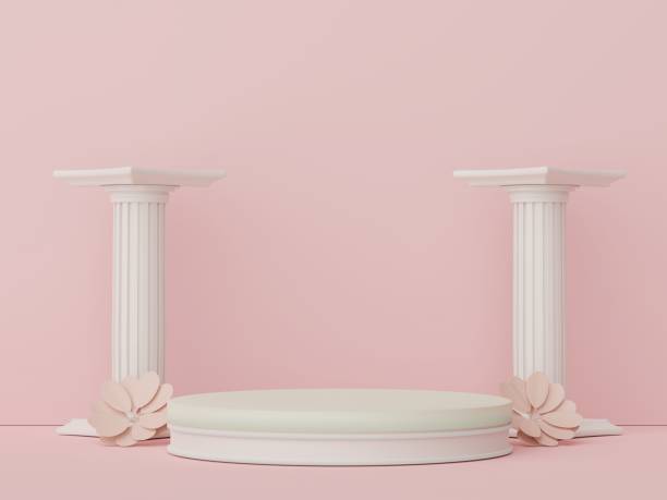 istock 3d render display podium for product and cosmetic presentation. Minimal scene for advertising. Abstract clean background for web banner and mock up. simple geometric shapes. 1476241657