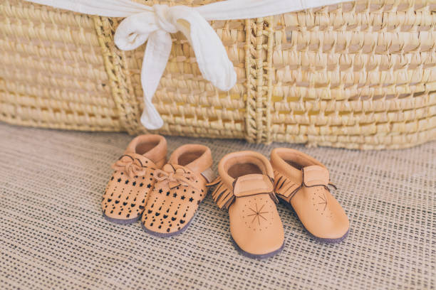 istock Baby basket and shoes 1476242343