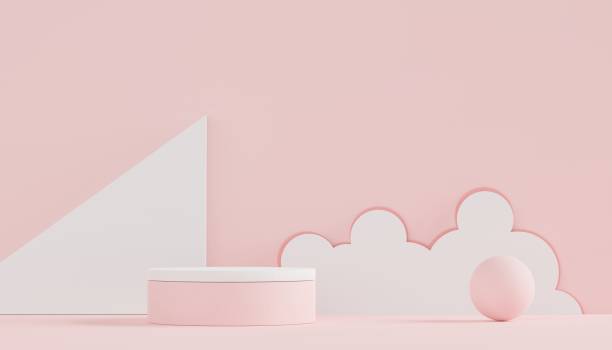 istock 3d display podium with minimal geometric shapes design. rendering scene for mock up and product presentation. 1476248935