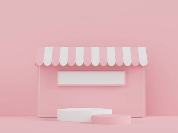 istock 3d display podium with minimal geometric shapes design. rendering scene for mock up and product presentation. 1476249080