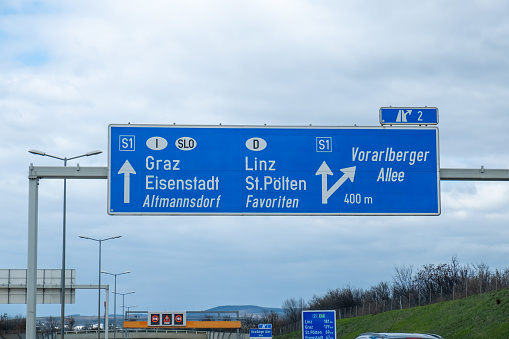 Signs indicating the city center of Odense, Denmark.