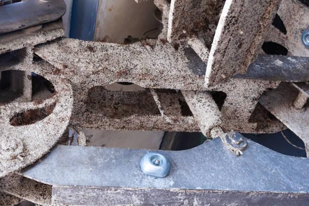 istock Lifting hydraulic, folding mechanism, under the yacht at the stern. 1476251591