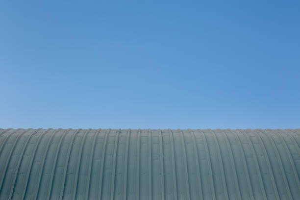 istock Metallic Texture of a Round Industrial Roof 1476252894