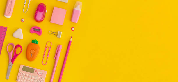 istock School stationery on a yellow background. Top view with copy space. Flat lay. Back to school concept. 1476271297