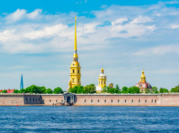 Peter and Paul cathedral and Neva river, Saint Petersburg, Russia Peter and Paul cathedral and Neva river, Saint Petersburg, Russia peter and paul cathedral st petersburg stock pictures, royalty-free photos & images