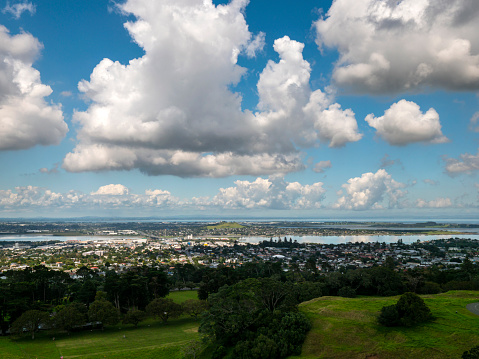 Auckland city wide angle distant view