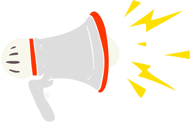 istock flat color illustration of loudhailer 1476287349