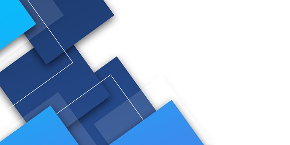 Business presentation blue square geometric template