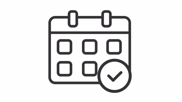 Animated approve date linear icon