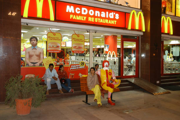 Jaipur, Rajasthan, India - March 16, 2006: Famous fast food restaurant in a modern shopping mall in the city
