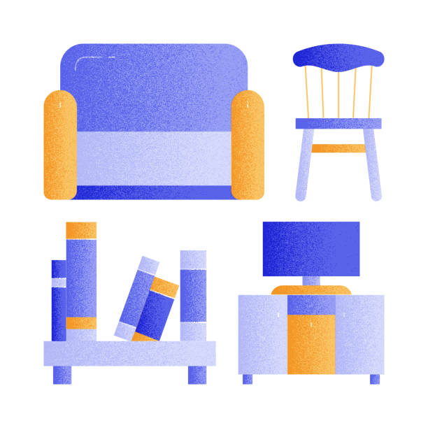 ilustraciones, imágenes clip art, dibujos animados e iconos de stock de iconos vectoriales relacionados con furniture. - side table illustrations