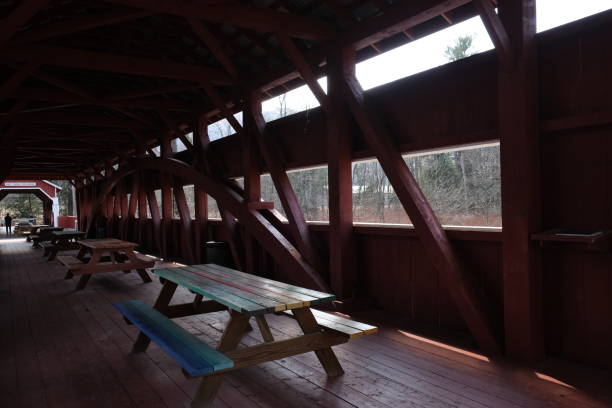 istock Historic red Twin covered bridges 1476306302