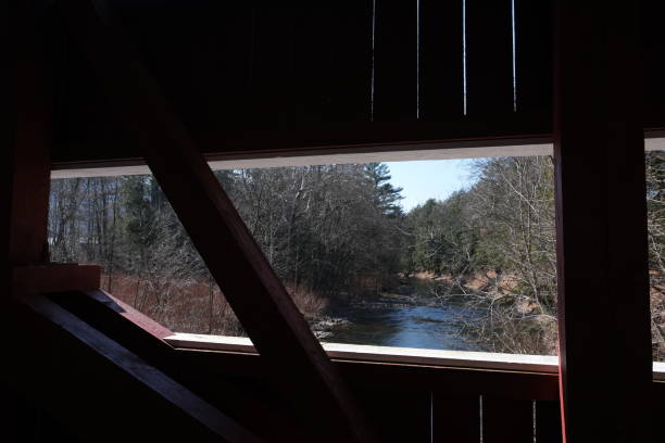 istock Historic red Twin covered bridges 1476306303