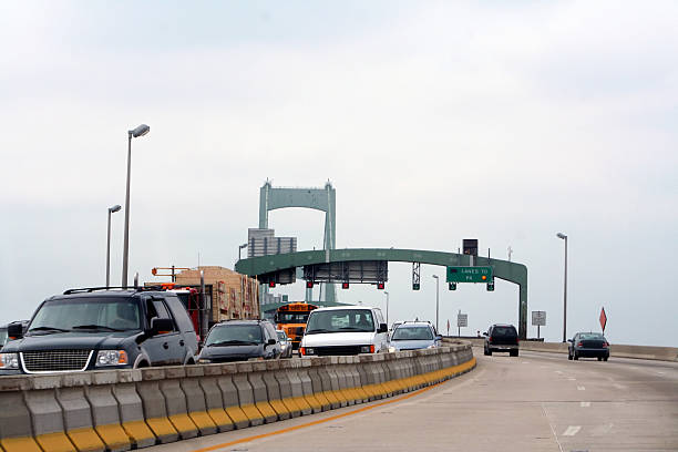 En el puente Walt Whitman - foto de stock