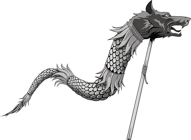Dacian warrior flag vector art illustration