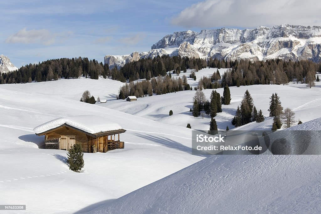País das maravilhas do inverno Paisagem de Montanhas Dolomitas (XXXL - Royalty-free Abeto Foto de stock