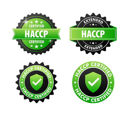 HACCP Certified, Hazard Analysis Critical Control Points. Confirmation of a high level of safety and quality. Vector illustration
