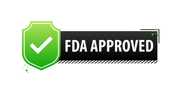 Fda approved Label. FDA Validated Quality and Safety Assurance. Vector illustration