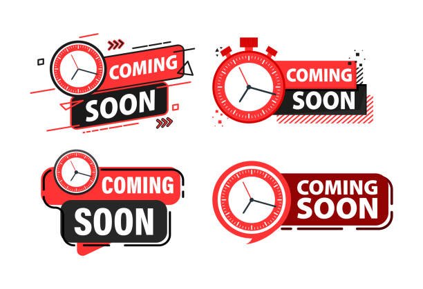 Coming Soon Anticipation and Excitement for Upcoming Products and Services. New product release vector art illustration