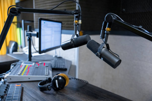 istock Close up of recording euipment at the recording studio 1476362155