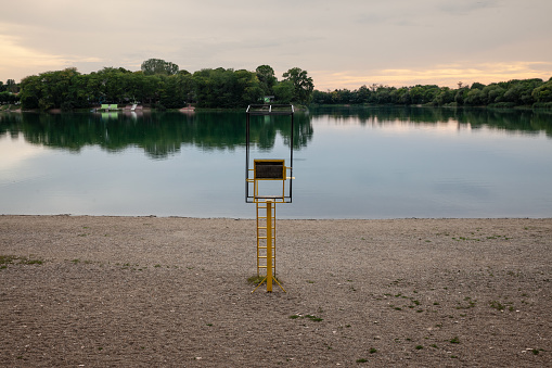 Picture of a landscape of the Bela crkva lakes in summer, at dusk. Bela Crkva lakes is a group of six larger and several smaller artificial lakes near the town of Bela Crkva, in the southern Banat region in the Serbian province of Vojvodina.