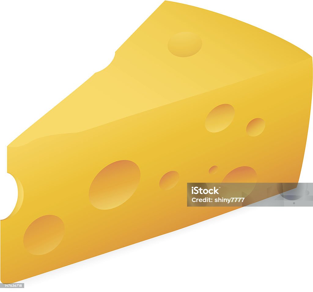 Vettore isolato di solai/blocco di formaggio. Grandi fori. Prodotti lattiero-caseari - arte vettoriale royalty-free di A forma di blocco