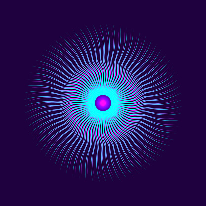 Digital Eye Wave lines and sparks. Abstract vector background