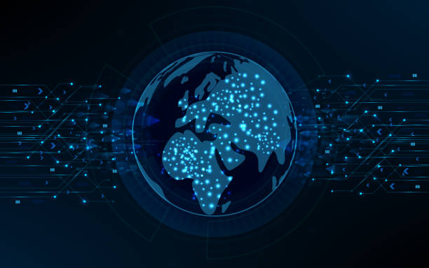 istock Global network connection. World map Asia continent point line worldwide information technology dat exchange business 1476381643