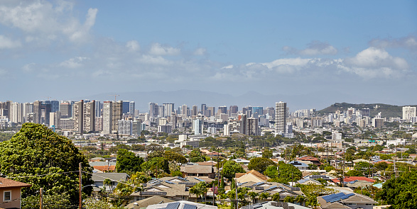 Honolulu Skyline with Punchbowl in the Background