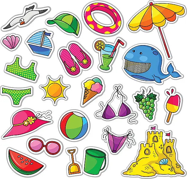 Vector illustration of Various illustration of summer collections