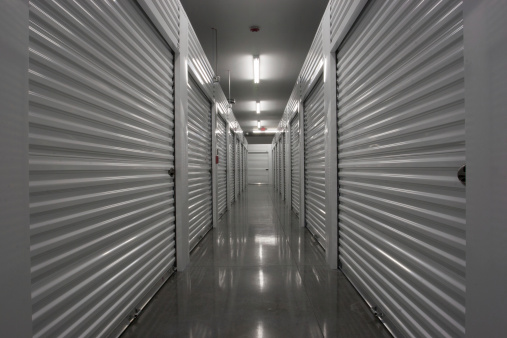 Hallway of a self storage unit.