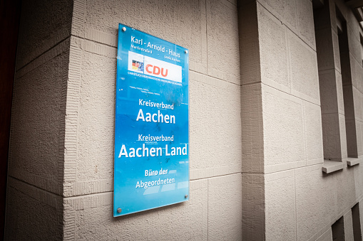 Logo Of Cdu On Their Office For Aachen Cdu Christlich Demokratische