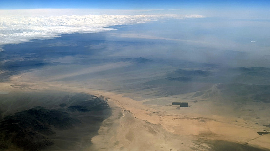 An aerial snapshot of the desert along the Arizona/California border.