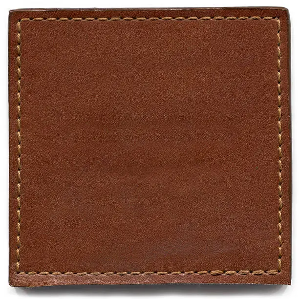 Brown Leather Texture with stitching frame.