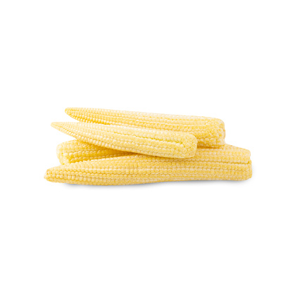 Baby corn isolated on white background with clipping path.