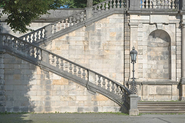 Curvy wooden stairs of a traditional house