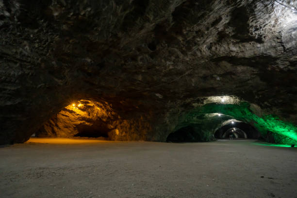 istock Tunnels and lighting of the Cankiri salt cave. 1476432113