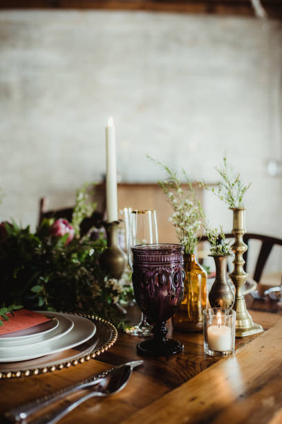 istock Side view of a table set up for a dinner party 1476435425