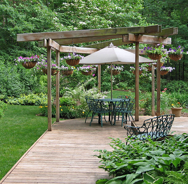 istock Outdoor dining area in a garden 147643562