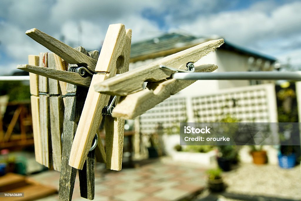 clothes pegs clothes pegs on a line. Clothespin Stock Photo